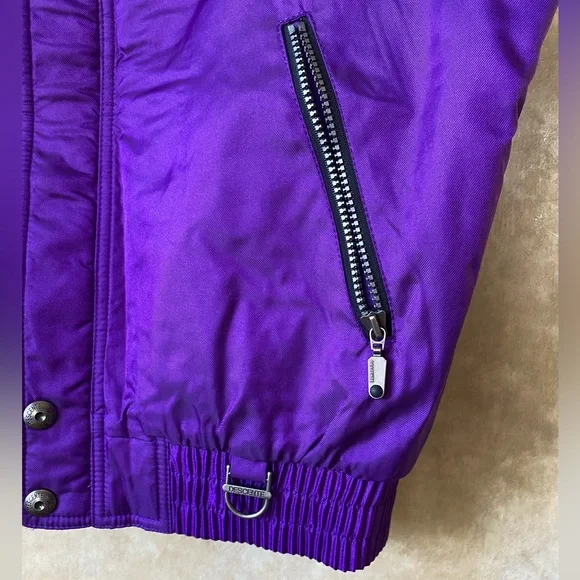 Descente Purple Puffer Vest with High Collar Vintage 90s Y2K Ski Small - Picture 4 of 8